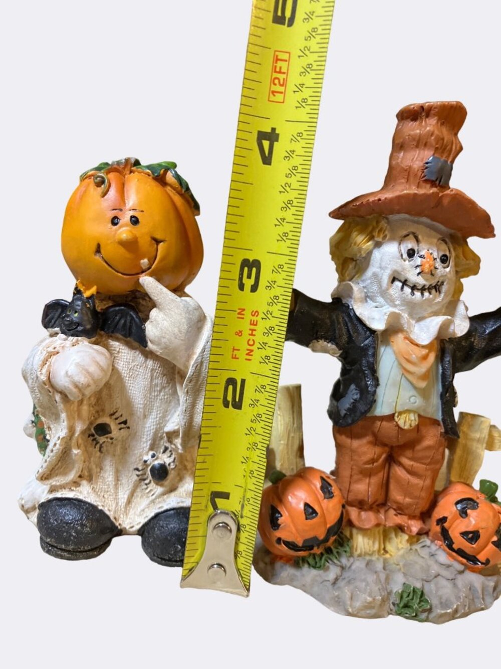 Halloween Figurines Pumpkin Head and Scarecrow Spooky and Cute Decor - Picture 8 of 11